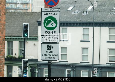 Sheffield Clean Air Zone comes into force on 27th February 2023 Stock Photo