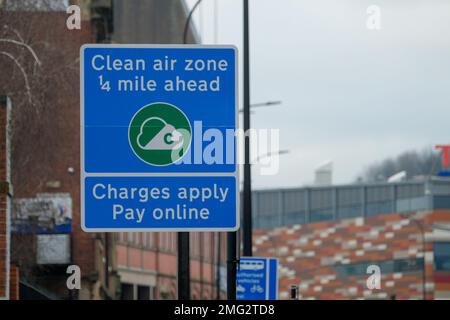 Sheffield Clean Air Zone comes into force on 27th February 2023 Stock Photo