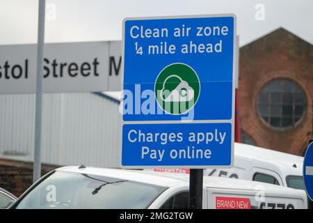 Sheffield Clean Air Zone comes into force on 27th February 2023 Stock Photo