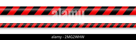 Realistic yellow barricade tape. Police warning line. Danger or hazard stripe. Under construction sign. Vector illustration. Stock Vector