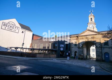 Views around Kelham Island in Sheffield as more business opens and residential plots are built Stock Photo