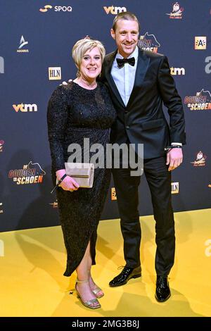 Antwerp, Belgium. 25th Jan, 2023. Timmy Simons pictured during the 69 th men edition of the Goldens Shoe Award ceremony and the 7 th Women's edition. The Golden Shoe, Gouden Schoen, Soulier dOr is an award for the best soccer player of the Belgian Jupiler Pro League championship during the year 2022. The female award is for the best Belgian female player of 2022. On Wednesday 25 January 2023 in Antwerp, BELGIUM . PHOTO SPORTPIX | Credit: David Catry/Alamy Live News Stock Photo