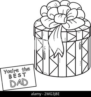 Fathers Day Youre the Best Dad Isolated Coloring Stock Vector