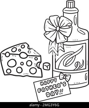 Happy Fathers Day Isolated Coloring Page for Kids Stock Vector Image ...