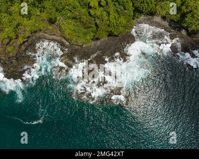 Aerial view of the Gulf of Papagayo, Guanacaste Province in northwestern Costa Rica. Stock Photo