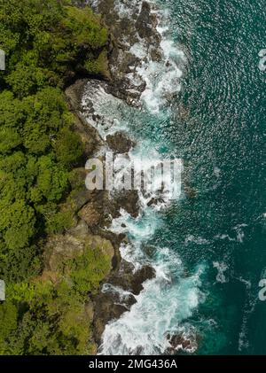 Aerial view of the Gulf of Papagayo, Guanacaste Province in northwestern Costa Rica. Stock Photo