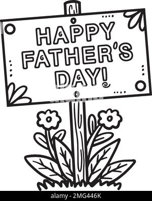 Happy Fathers Day Coloring Page for Kids Stock Vector Image & Art - Alamy
