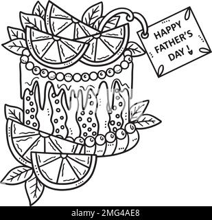 Happy Fathers Day Isolated Coloring Page for Kids Stock Vector Image ...