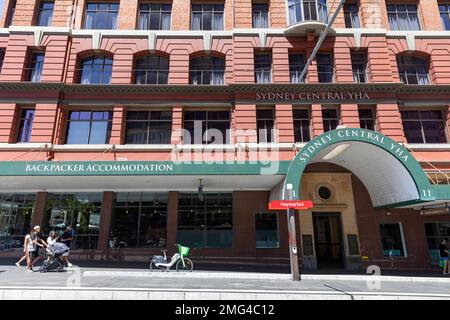 Australia backpackers hotel accommodation at Sydney central YHA hostel,NSW,Australia Stock Photo