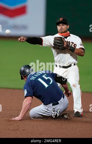 Seattle Mariners' Ty France reacts after striking out against the St. Louis  Cardinals during a baseball game, Saturday, April 22, 2023, in Seattle. (AP  Photo/John Froschauer Stock Photo - Alamy