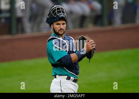 July 1202021: Seattle catcher Luis Torrens (22) during pregame with the  Seattle Mariners and the Colorado Rockies held at Coors Field in Denver Co.  David Seelig/Cal Sport Medi(Credit Image: © David Seelig /