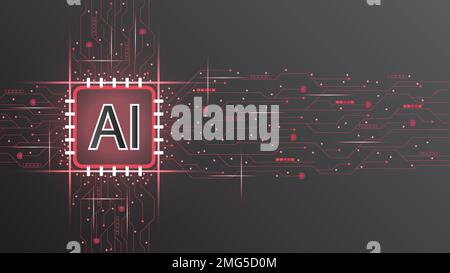 Ai artificial intelligence technology hitech business concept. open Ai with smart system, network, data, line, lights, circle, technology background, Stock Vector