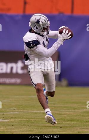 Dallas Cowboys wide receiver Cedrick Wilson (1) warms up prior to an NFL  football game against the New England Patriots, Sunday, Oct. 17, 2021, in  Foxborough, Mass. (AP Photo/Stew Milne Stock Photo - Alamy