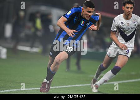 Monza, Italy. 25th Jan, 2023. Valentin Carboni of Inter Fc during the Supercoppa Italiana primavera 1 to the Italian football, match between Inter FC Internazionale ACF Fiorentina on 25 of January 2023 at at U-Power Stadium in Monza, Italy. Photo Tiziano Ballabio/ Credit: Tiziano Ballabio/Alamy Live News Stock Photo