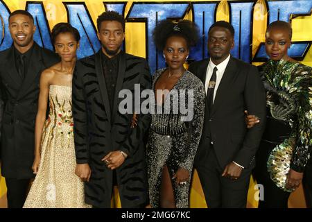 Michael B. Jordan in Yellow suit @ world premiere of Marvel Studios' “Black  Panther: Wakanda Forever” in LA