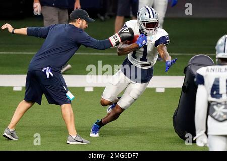 FRISCO, TX - JUNE 02: Dallas Cowboys wide receiver Simi Fehoko (81) makes a  catch during the