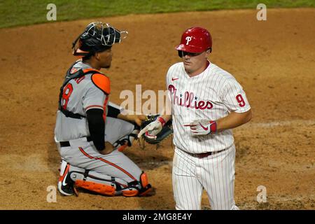 Philadelphia Phillies' Jay Bruce in action during a baseball game against  the Cincinnati Reds, Friday, June 7, 2019, in Philadelphia. AP Photo/Matt  Slocum Stock Photo - Alamy