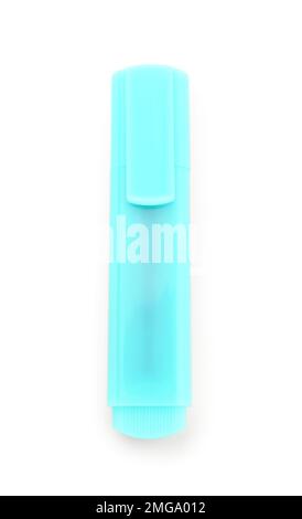 Turquoise marker on white background Stock Photo