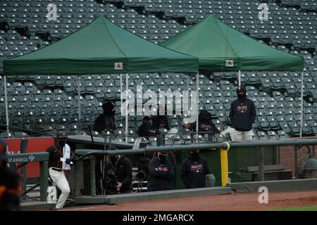 Toronto, Can. 29th June, 2023. San Francisco Giants players sit in