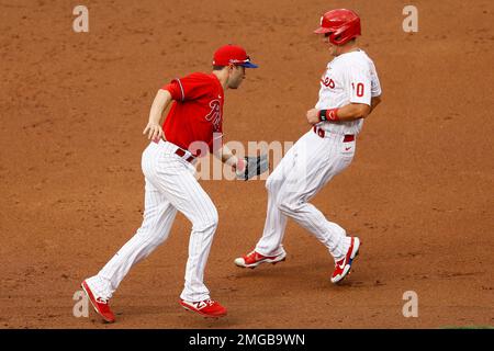 Colorado Rockies' Alan Trejo plays during a baseball game, Thursday, April  28, 2022, in Philadelphia. (AP Photo/Matt Slocum Stock Photo - Alamy