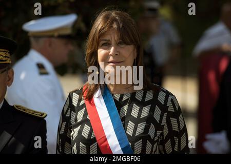 Michele Rubirola Mayor of Marseille attends a Bastille Day