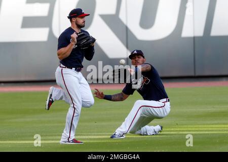 Atlanta Braves center fielder Cristian Pache catches a fly ball