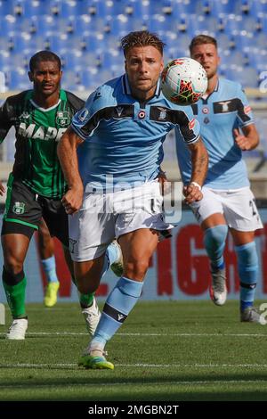 Lazio s Ciro Immobile keeps his eyes on the ball during the Serie