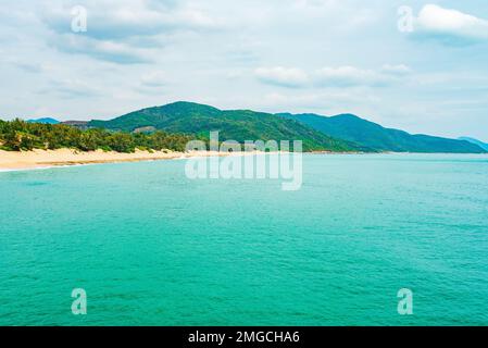 Nanshan Buddhism Cultural Zone. View of the beach on the territory of Nanshan Buddhist Culture Park. China, Hainan Island, Sanya Stock Photo