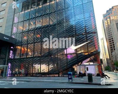 The Nike store on Fifth Avenue is temporarily closed due to the coronavirus pandemic Monday June 22 2020 in New York. Nike lost 790 million in the fourth quarter as soaring digital