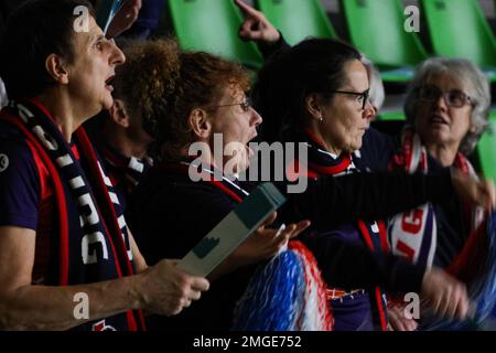 Modena, Italy. 25th Jan, 2023. Supporters of SVG at PalaPanini (SVG Luneburg) during Valsa Group Modena vs SVG Luneburg, Volleyball CEV Cup Men in Modena, Italy, January 25 2023 Credit: Independent Photo Agency/Alamy Live News Stock Photo