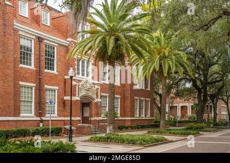 Historic 1912 College of Agriculture building (currently known as Griffin-Floyd Hall) on the campus of the University of Florida in Gainesville, FL. Stock Photo