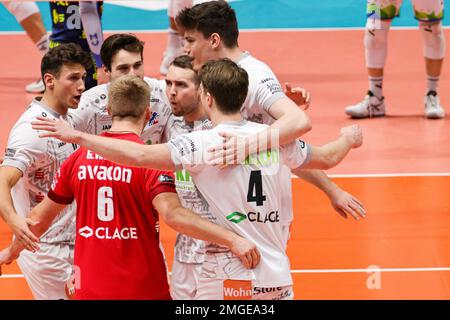 Modena, Italy. 25th Jan, 2023. Team (SVG Luneburg) during Valsa Group Modena vs SVG Luneburg, Volleyball CEV Cup Men in Modena, Italy, January 25 2023 Credit: Independent Photo Agency/Alamy Live News Stock Photo
