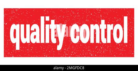 quality control text written on red grungy stamp sign. Stock Photo