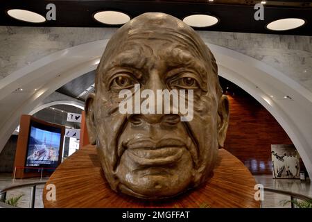 Statue Of Unity Museum, colossal statue of Vallabhbhai Patel, tallest statue in the world, located in the Kevadia colony, Gujarat, India Stock Photo