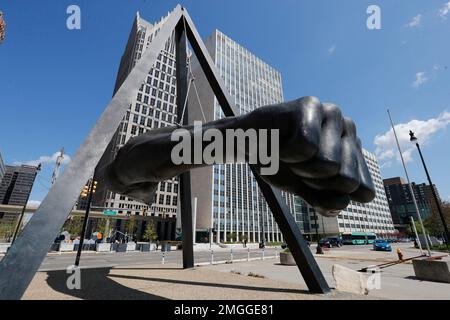 Gordie Howe sculpture inside Joe Louis Arena in Detroit, Michigan Stock  Photo - Alamy