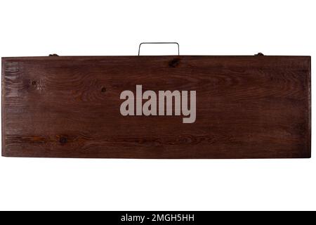 Wooden suicase or toolbox  isolated on white background Stock Photo