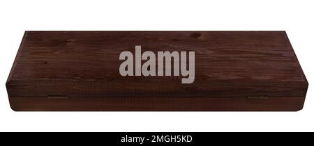Dark red-brown wooden tabletop side view Stock Photo