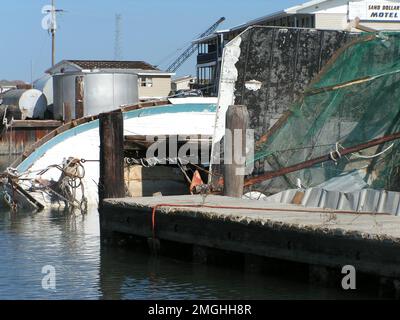 Aftermath - Jefferson Parish - 26-HK-38-70. vessels on their sides in marina. Hurricane Katrina Stock Photo