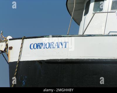 Aftermath - Jefferson Parish - 26-HK-38-20. close-up of CORMORANT vessel. Hurricane Katrina Stock Photo