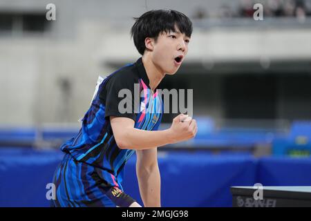 Tokyo, Japan. 26th Jan, 2023. Keishi Hagihara Table Tennis : All Japan Table Tennis Championships 2023 Men's Junior Singles Final at Tokyo Metropolitan Gymnasium in Tokyo, Japan . Credit: AFLO SPORT/Alamy Live News Stock Photo