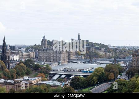 Edinburgh,Scotland October 16, 2015  view from the top of Calton Hill towards the suburb of Leith, Edinburgh, Scotland on a summers day Stock Photo