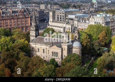 Edinburgh,Scotland October 16, 2015  view from the top of Calton Hill towards the suburb of Leith, Edinburgh, Scotland on a summers day Stock Photo