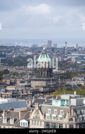 Edinburgh,Scotland October 16, 2015  view from the top of Calton Hill towards the suburb of Leith, Edinburgh, Scotland on a summers day Stock Photo