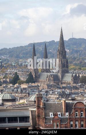 Edinburgh,Scotland October 16, 2015  view from the top of Calton Hill towards the suburb of Leith, Edinburgh, Scotland on a summers day Stock Photo