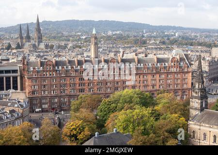 Edinburgh,Scotland October 16, 2015  view from the top of Calton Hill towards the suburb of Leith, Edinburgh, Scotland on a summers day Stock Photo