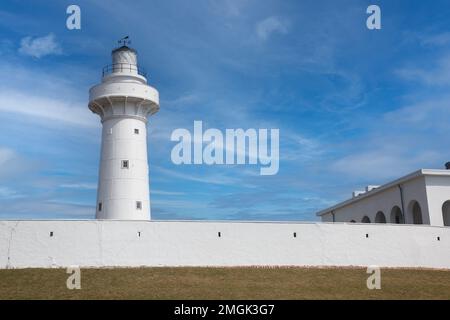 Eluanbi Lighthouse is located on Cape Eluanbi on the southermost point of Taiwan Stock Photo