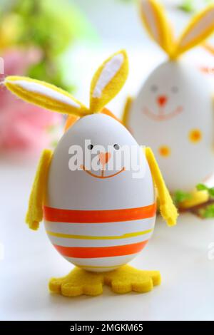 Cute easter rabbits, Happy Easter bunny. Stock Photo