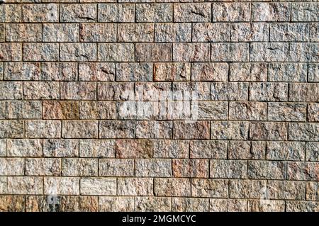 Gray wall from stone blocks for advertisement background. Stock Photo