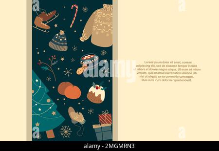 Happy New Year , Merry Christmas Vector Poster.Flyer,Banner template,advertisment.Xmas elements for design holiday greeting cards,invitations of Merry Stock Photo