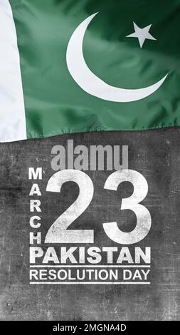 Pakistan flag waved. Pakistan Resolution Day Stock Photo - Alamy